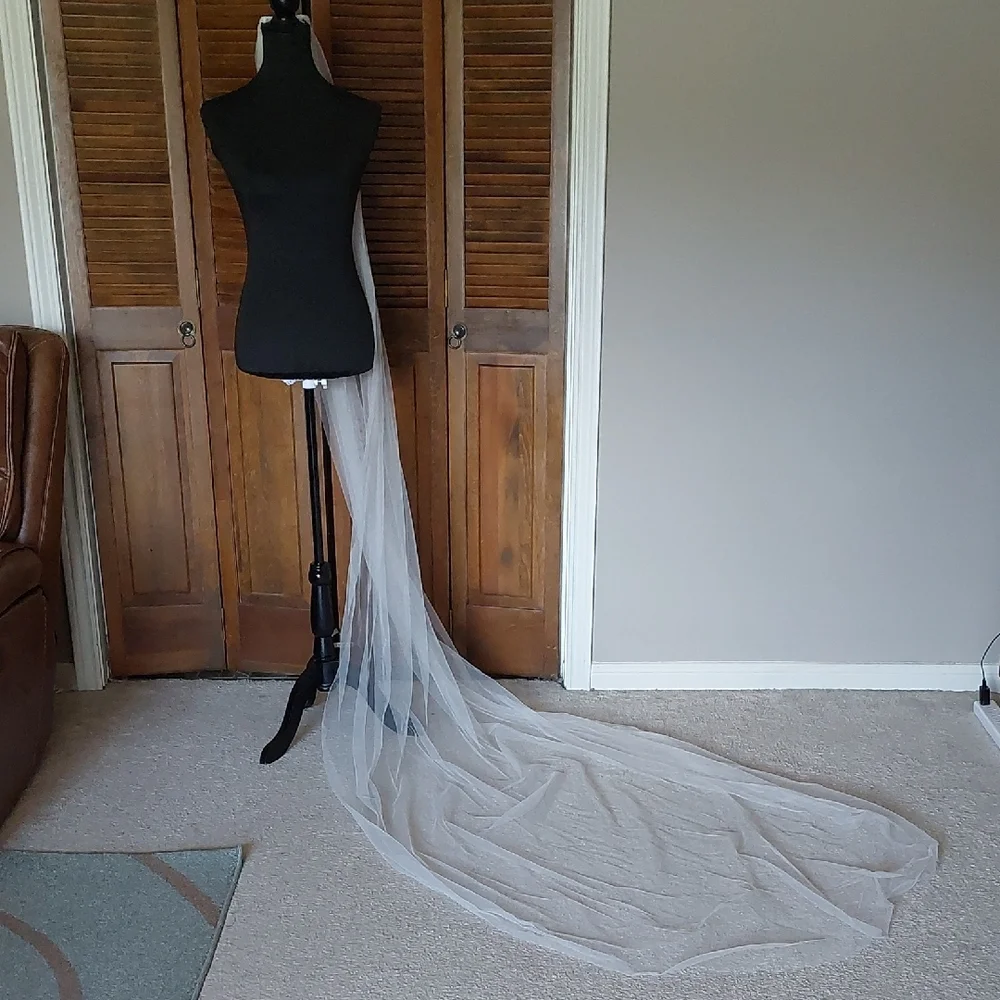 Elegant Ivory Cathedral Length Veil w/Comb